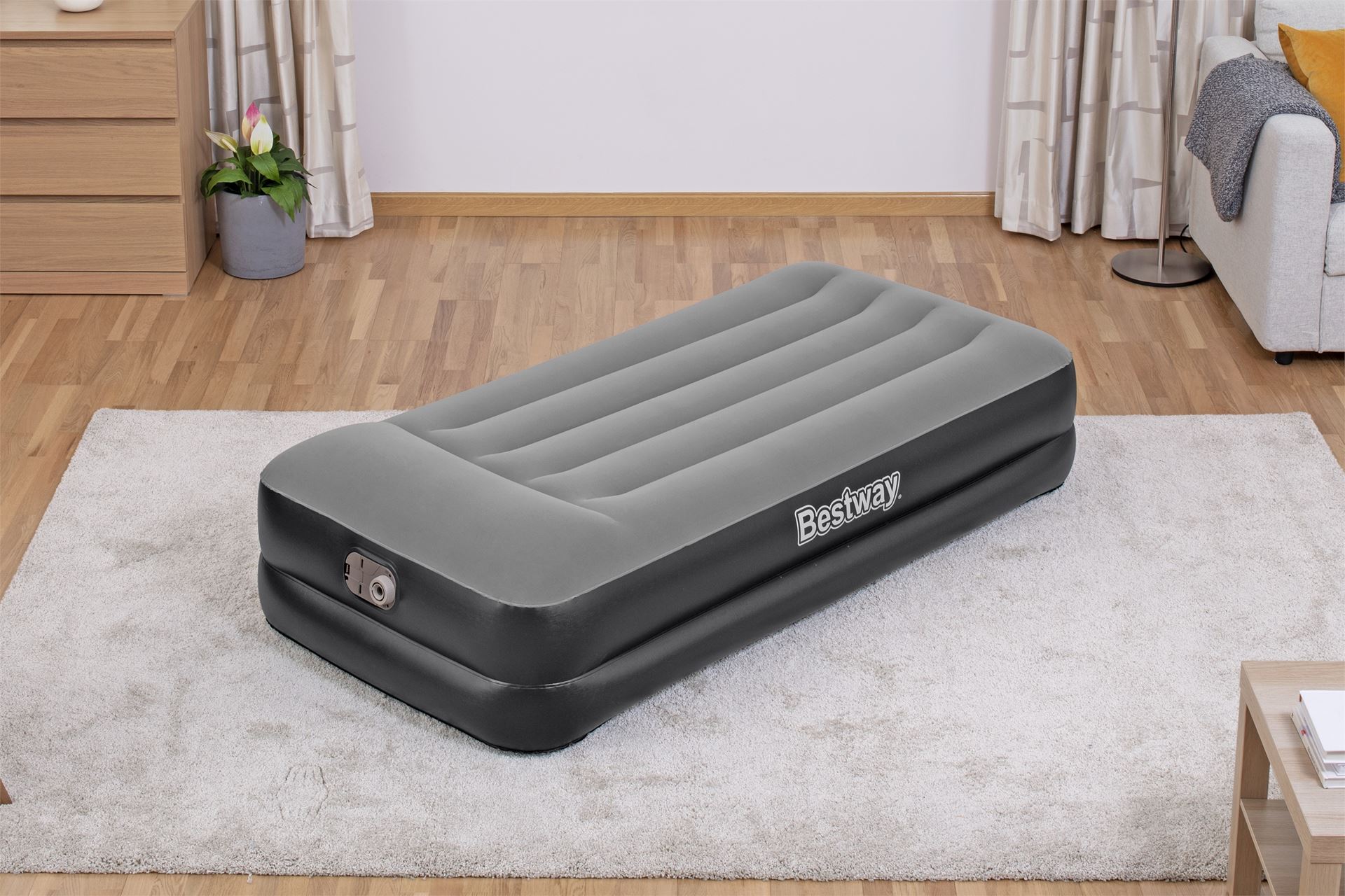 Bestway-1-91m-x-97cm-x-46cm-Tritech-Air-Mattress-Twin-Built-in-AC-pump