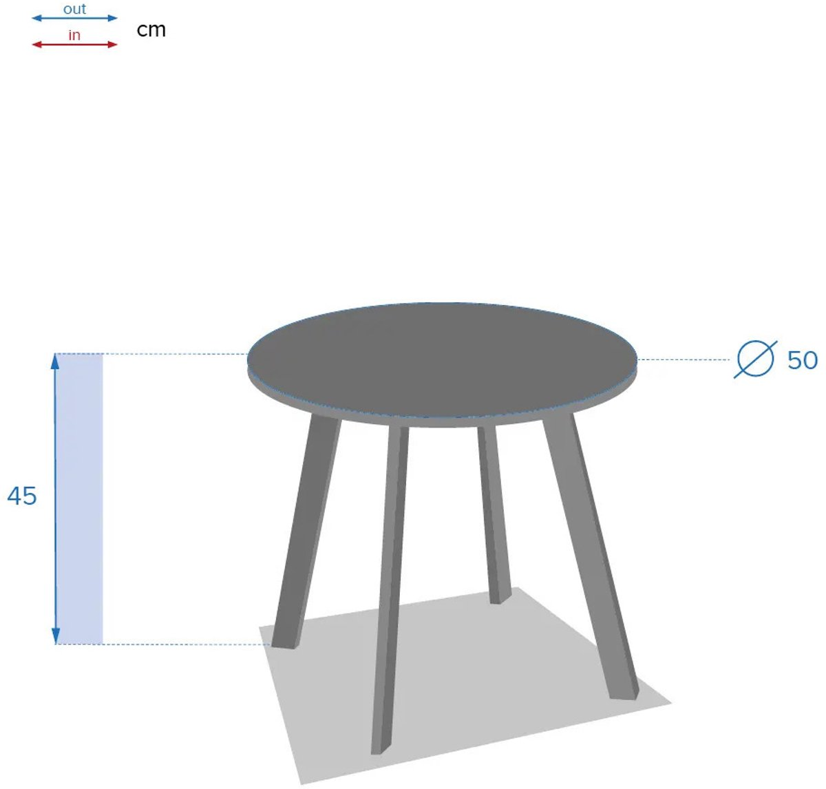 Hesperide Saona Side Table - Metal - Dark gray - D50 x H45 cm - For outdoors