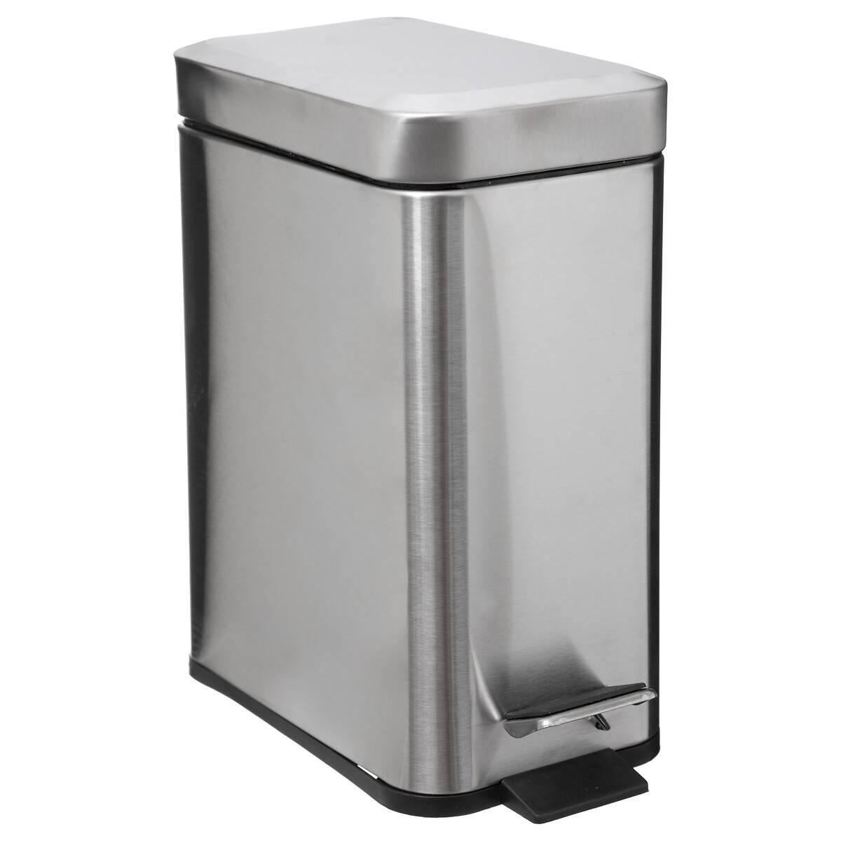 Softcl-RVS-rechthoekige-prullenbak-5L