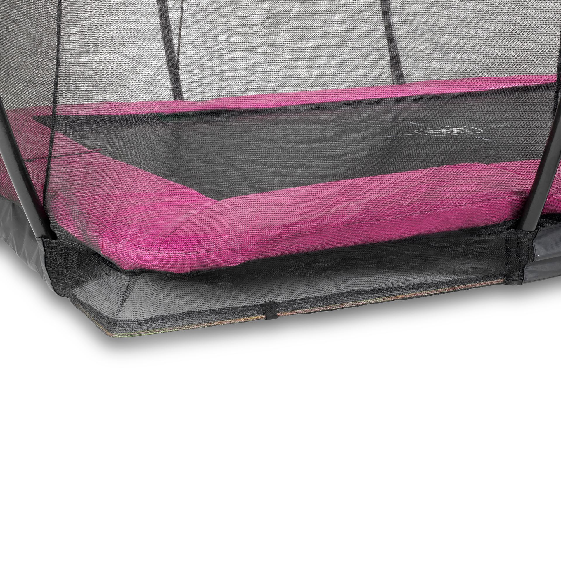 EXIT-Silhouette-inground-trampoline-214x305cm-met-veiligheidsnet-roze