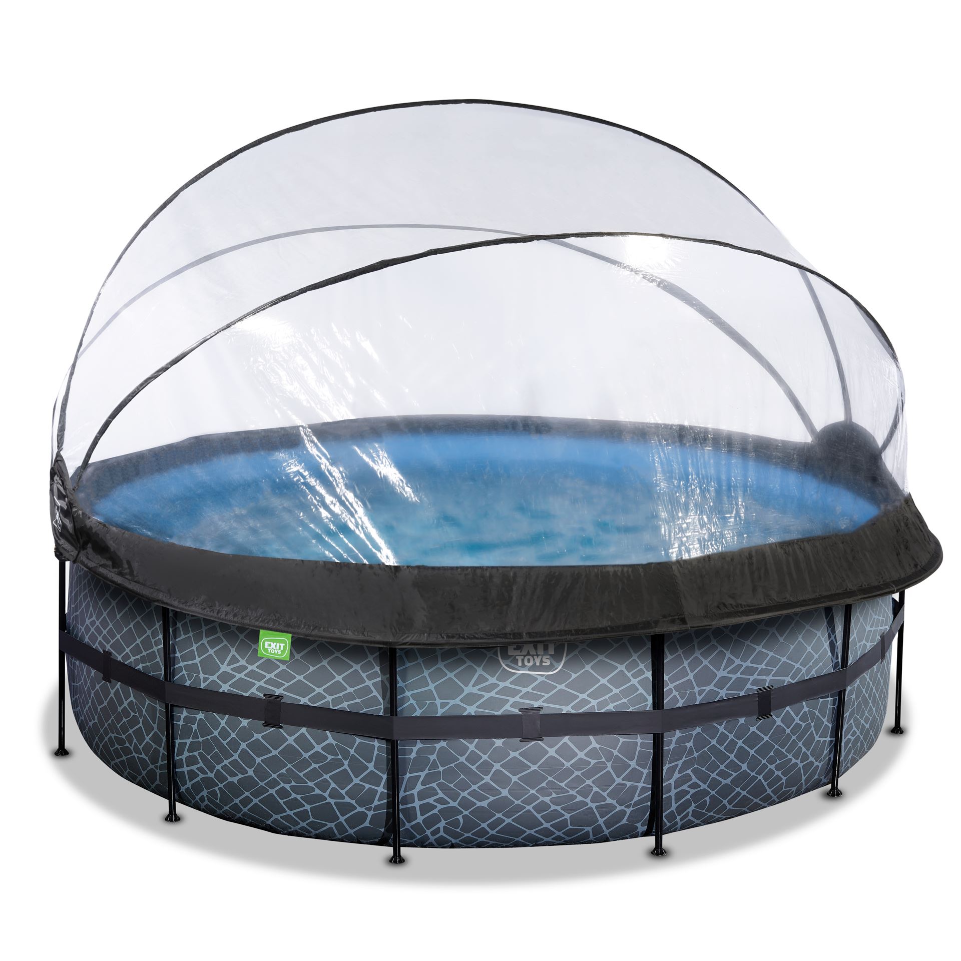 EXIT Stone opbouwzwembad - rond - Ø427 x H122 cm