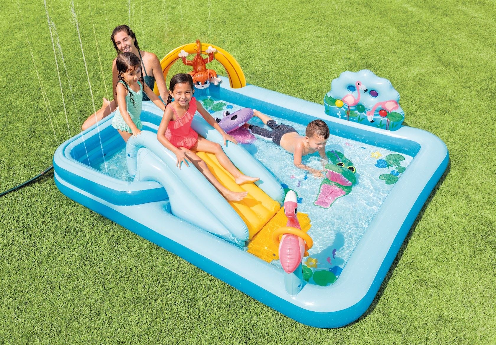 Intex opblaasbaar waterpark Jungle avonturen - L244 x B198 x H71 cm