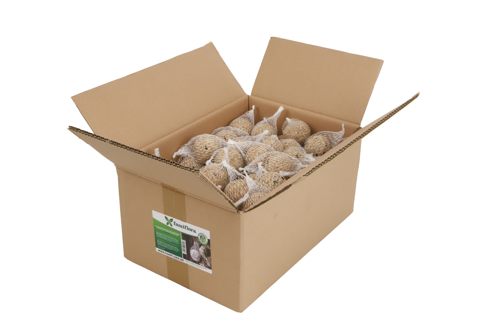 Famiflora boules de suif 100x90g - Filet BIO Dégradable - Nourriture pour oiseaux respectueuse de la nature