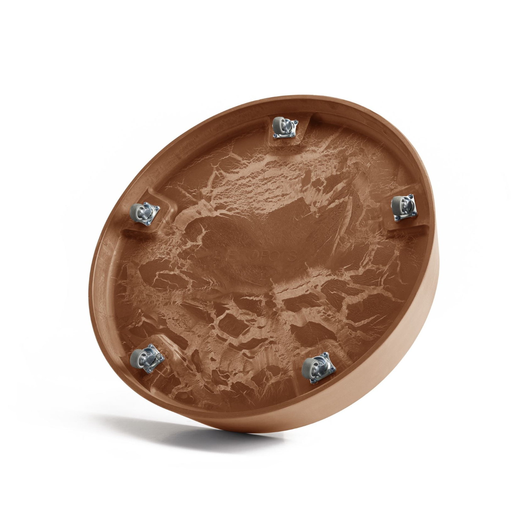 Ecopots soucoupe à roulettes Oslo - Ronde - Terra - Diamètre 50 x H10,5 cm