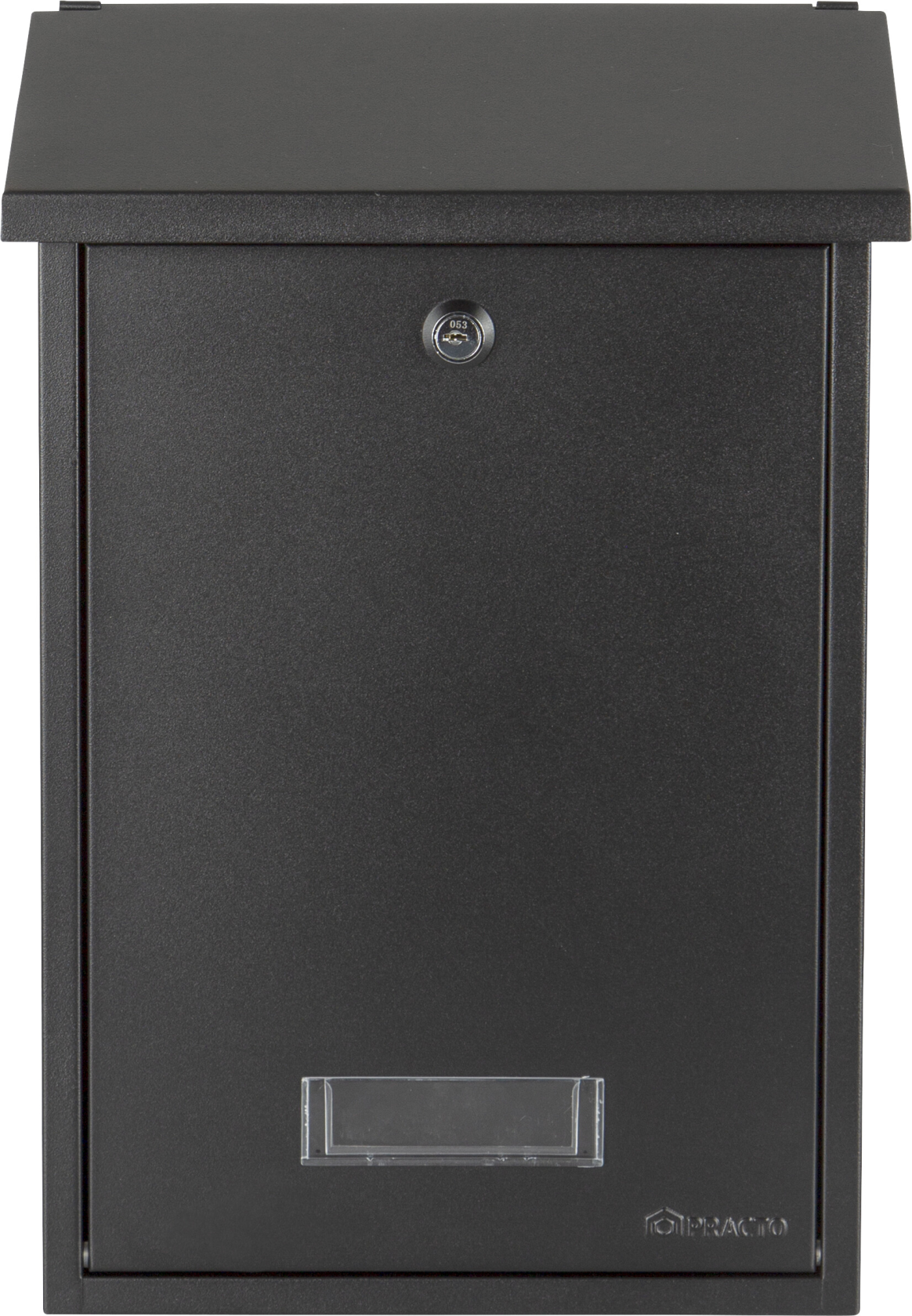 Practo Garden mailbox Dublin matt black - in painted steel - 10x25x39,6cm - RAL 7020 MAT