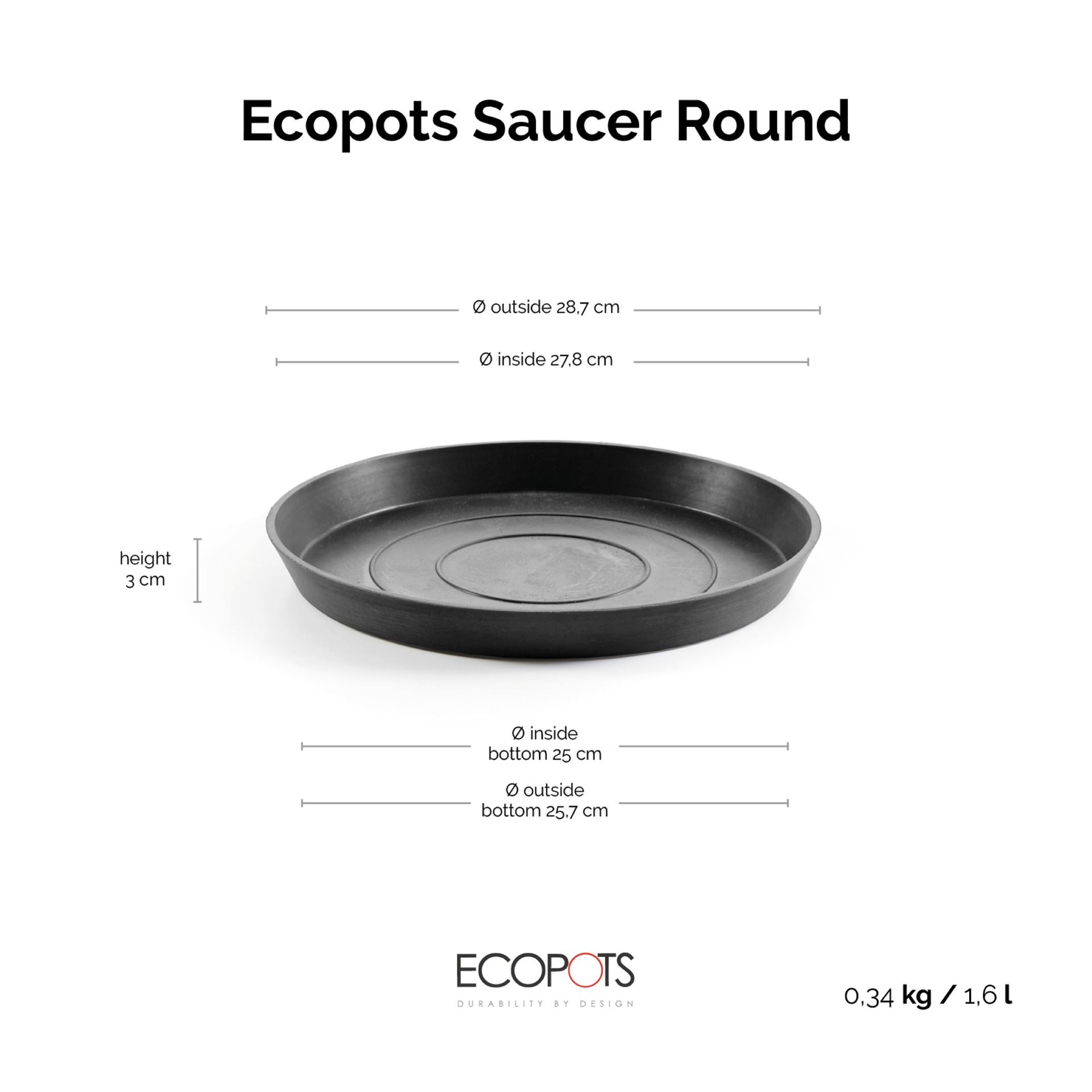 Ecopots-onderschotel-rond-dark-grey-30-cm-H3-cm