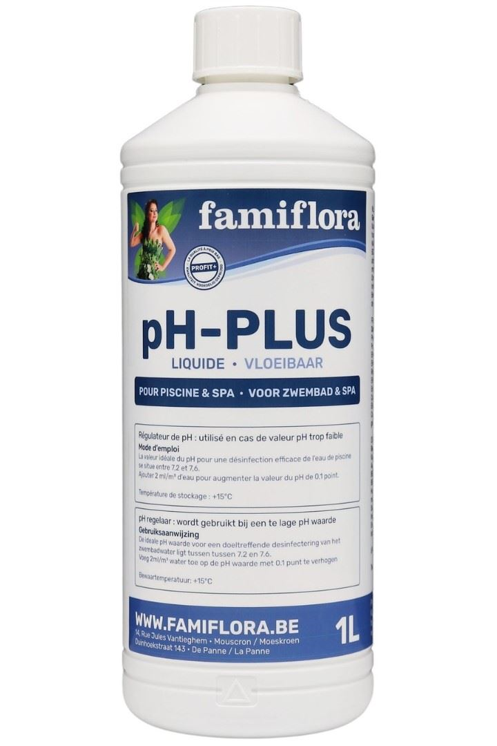 Famiflora pH-plus vloeibaar 1L - verhoogt de pH-waarde van je zwembad of spa!