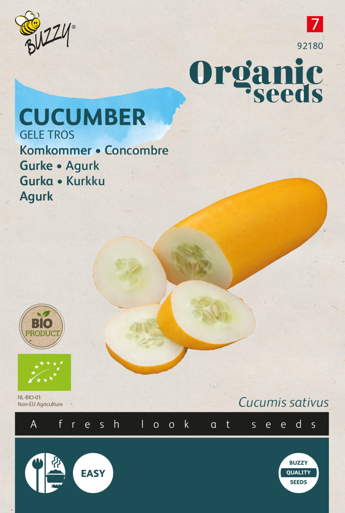 Buzzy Organic Komkommer Zaden - Gele Tros - BIO
