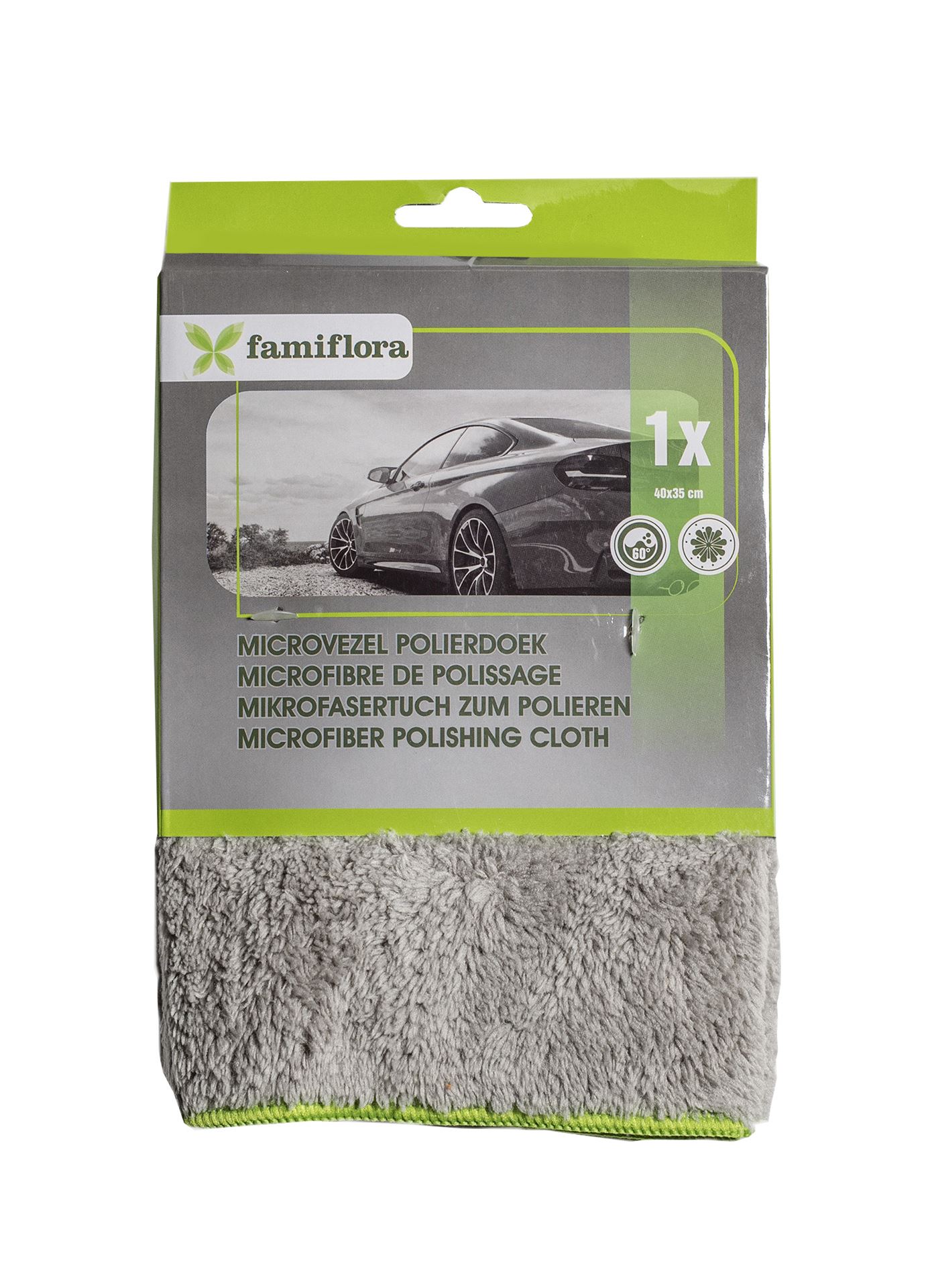 Famiflora microfiber fleece polishing cloth 40 x 35 cm - 320 gr/m² - For polishing your car