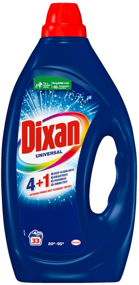 Dixan Universal Liquid Laundry Detergent - 33 Washes - Bottle - Stain Detection Technology