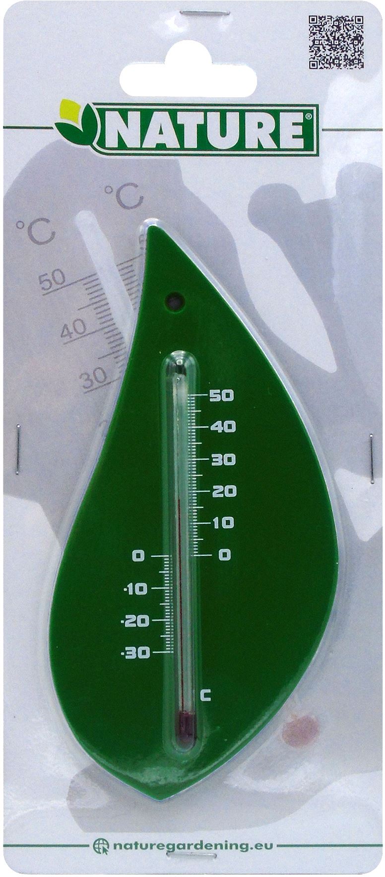 Muurthermometer-kunststof-groen-boomblad-15x8x0-3cm