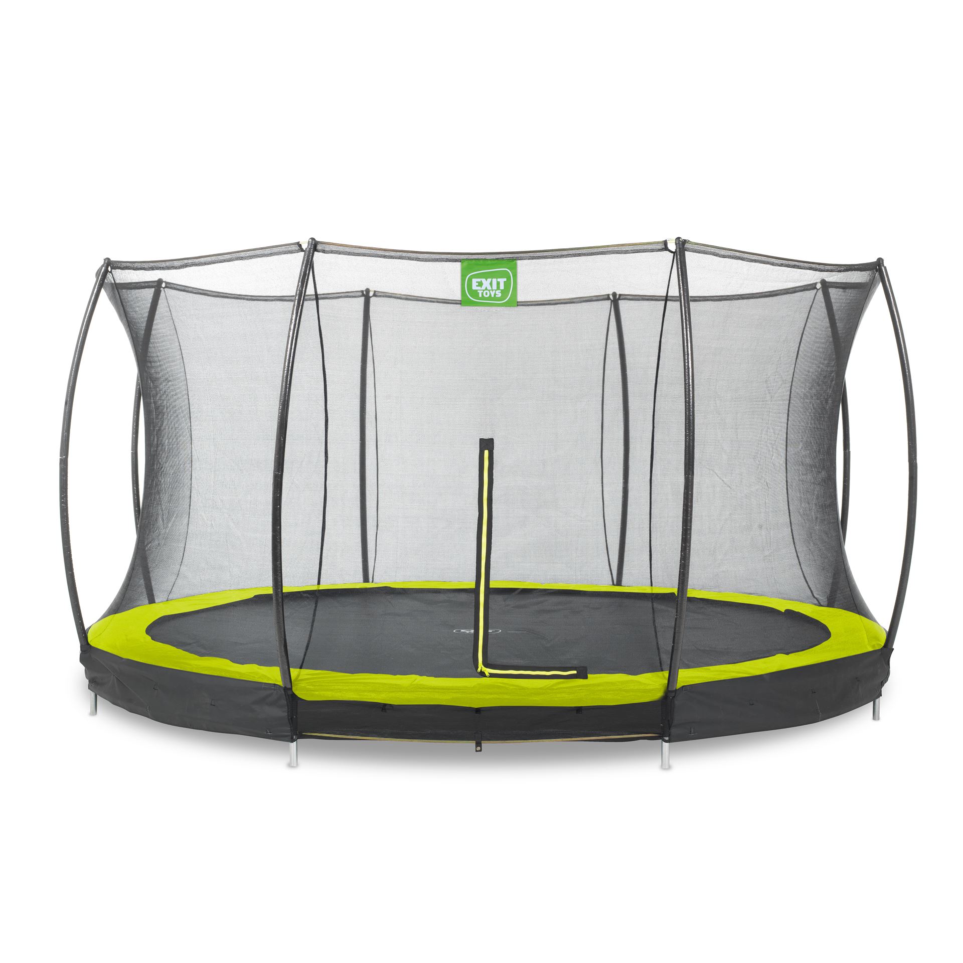 EXIT-Silhouette-inground-trampoline-366cm-met-veiligheidsnet-groen