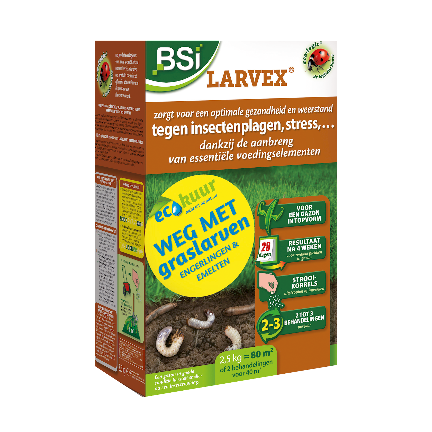 Larvex strooikorrels - verdrijft engerlingen en emelten - 2,5kg voor 80m² 