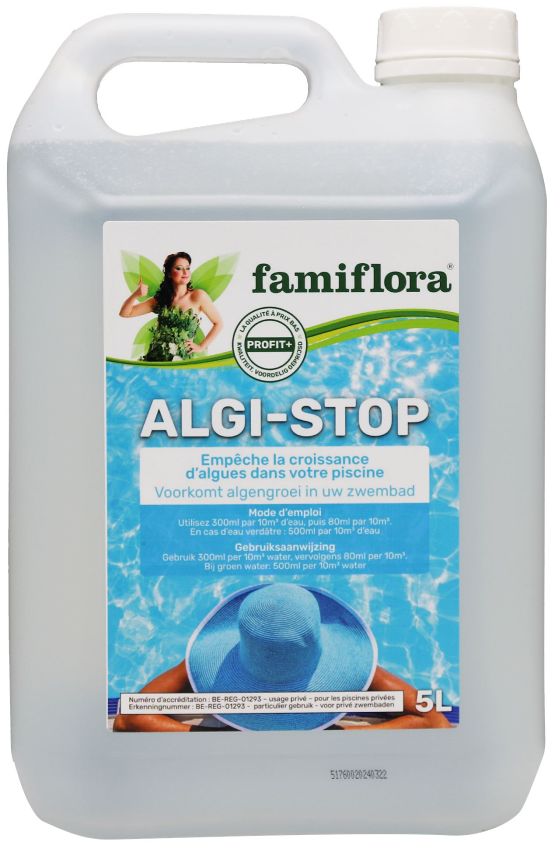 Famiflora Algi-Stop liquid 5L - Against algae growth in the pool!
