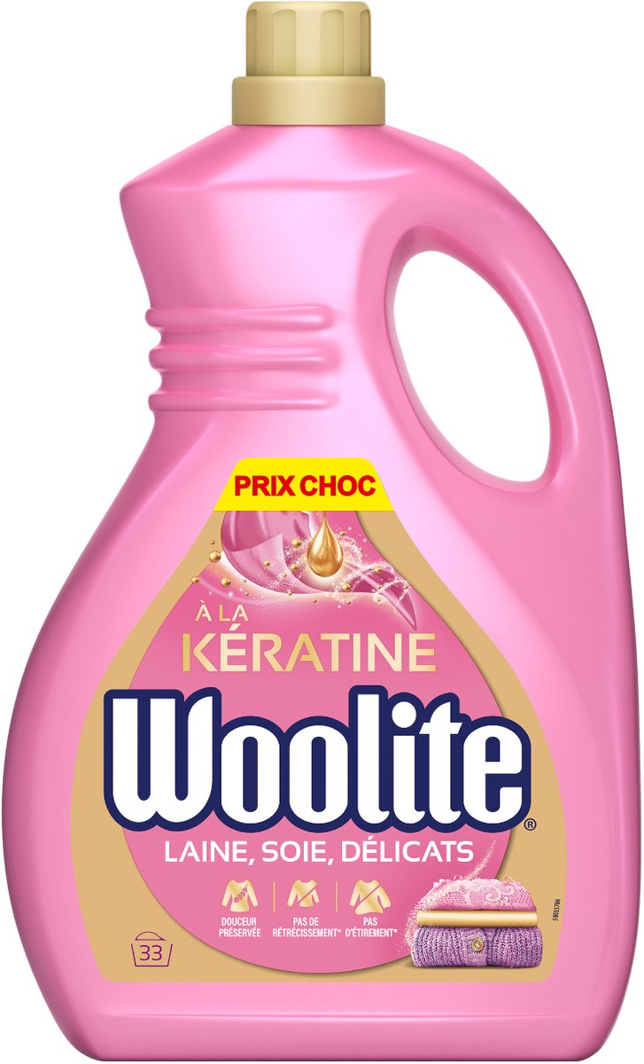 Woolite vloeibaar wasmiddel 2L/33sc Wol, Zijde, Delicate Stoffen