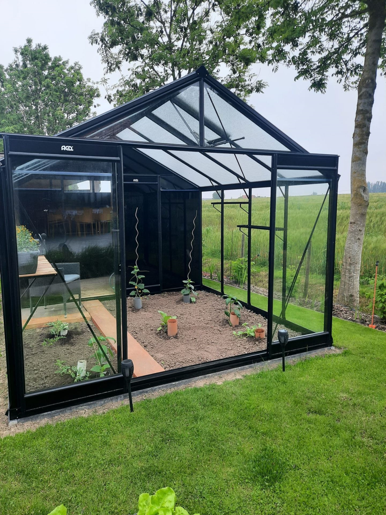 ACD Prestige greenhouse with shed Combo R306-3 - 3.06 x 4.45m - Blackline