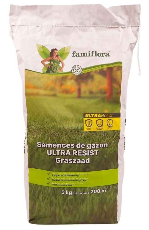 Famiflora semence de gazon 5kg jusqu'à 200m² - Ultra Resist - tout usage