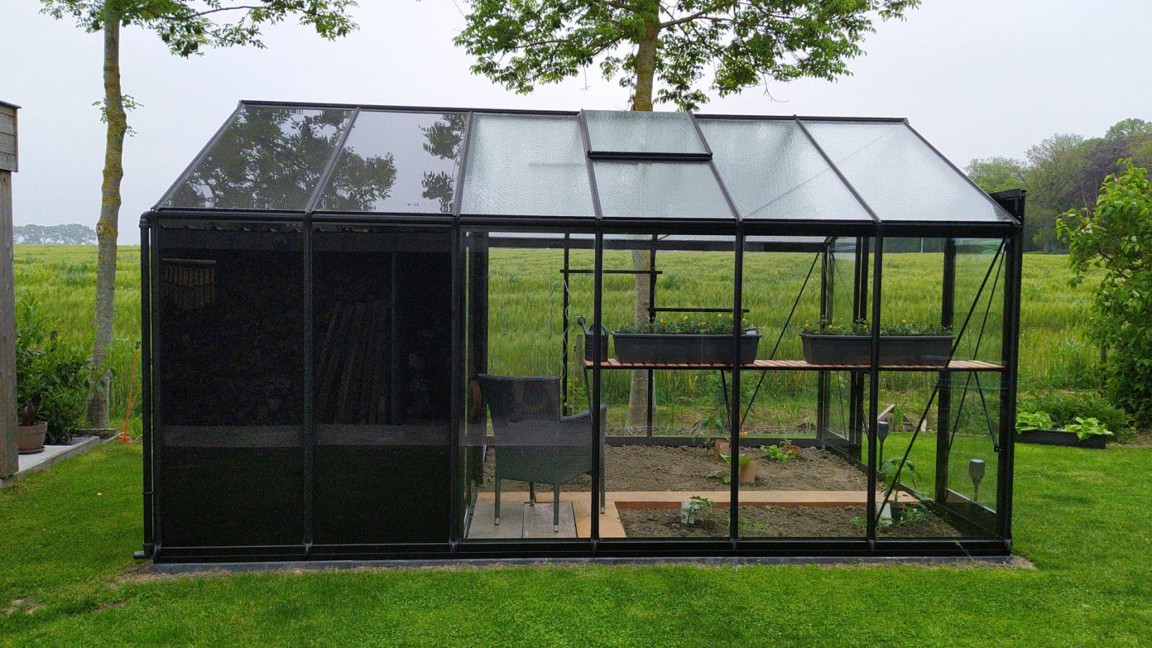 ACD Prestige serre met berging Combo R306-2 - 3,06 x 4,45m - Blackline