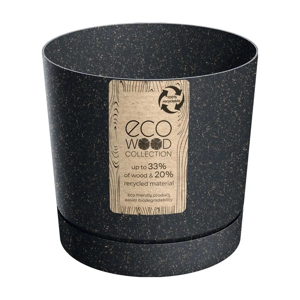 Prosperplast Tubo P Eco Wood Bloempot - Ø 19,9 cm - Eco Antraciet