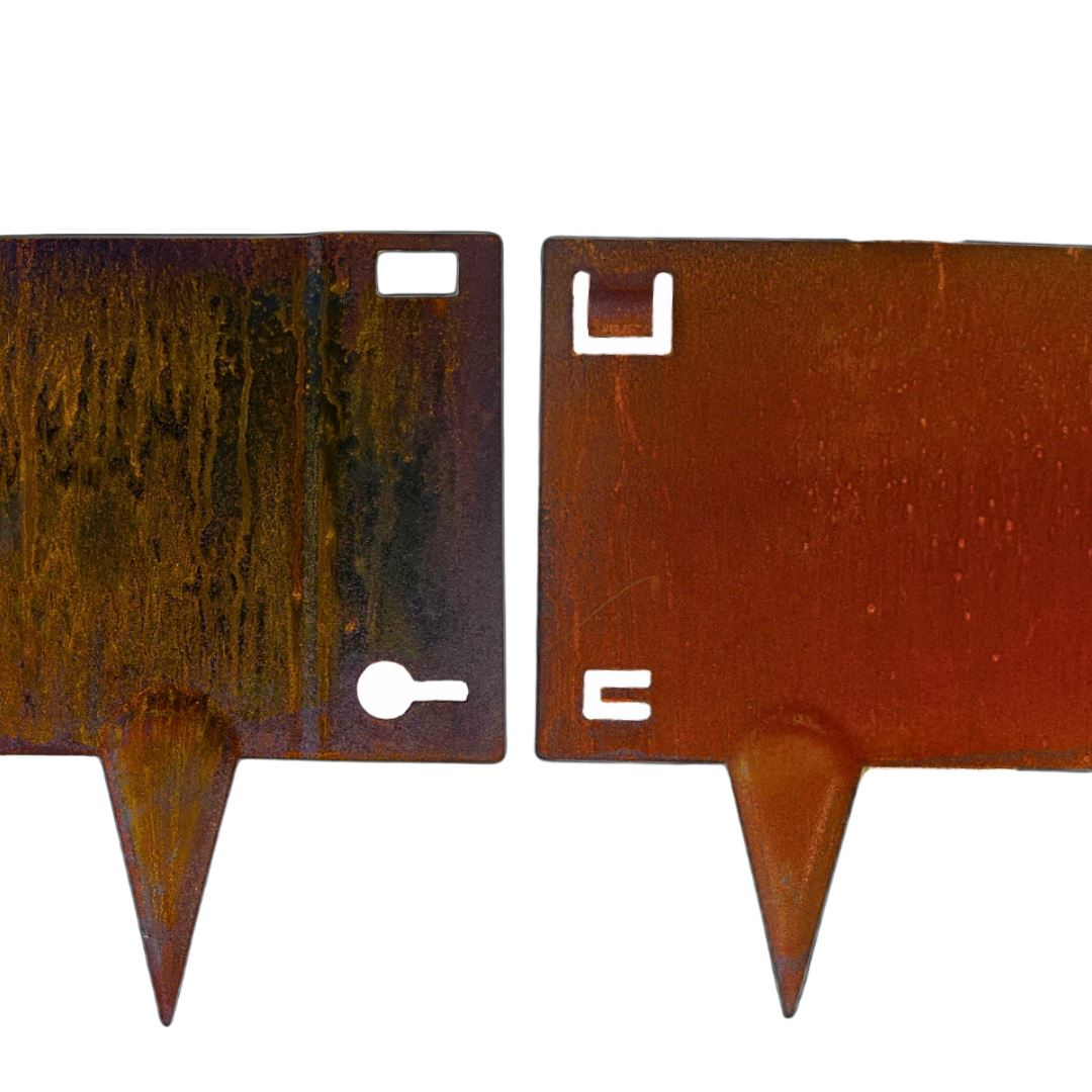 Démarcation en acier corten Famiflora - H : 24cm x L : 100cm - Epaisseur 1,5mm - Acier corten SPA-H