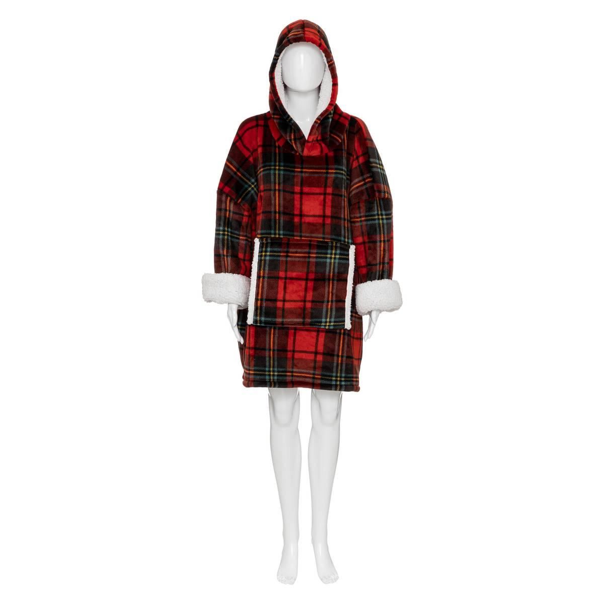 Poncho-plaid-Tartan-Rood