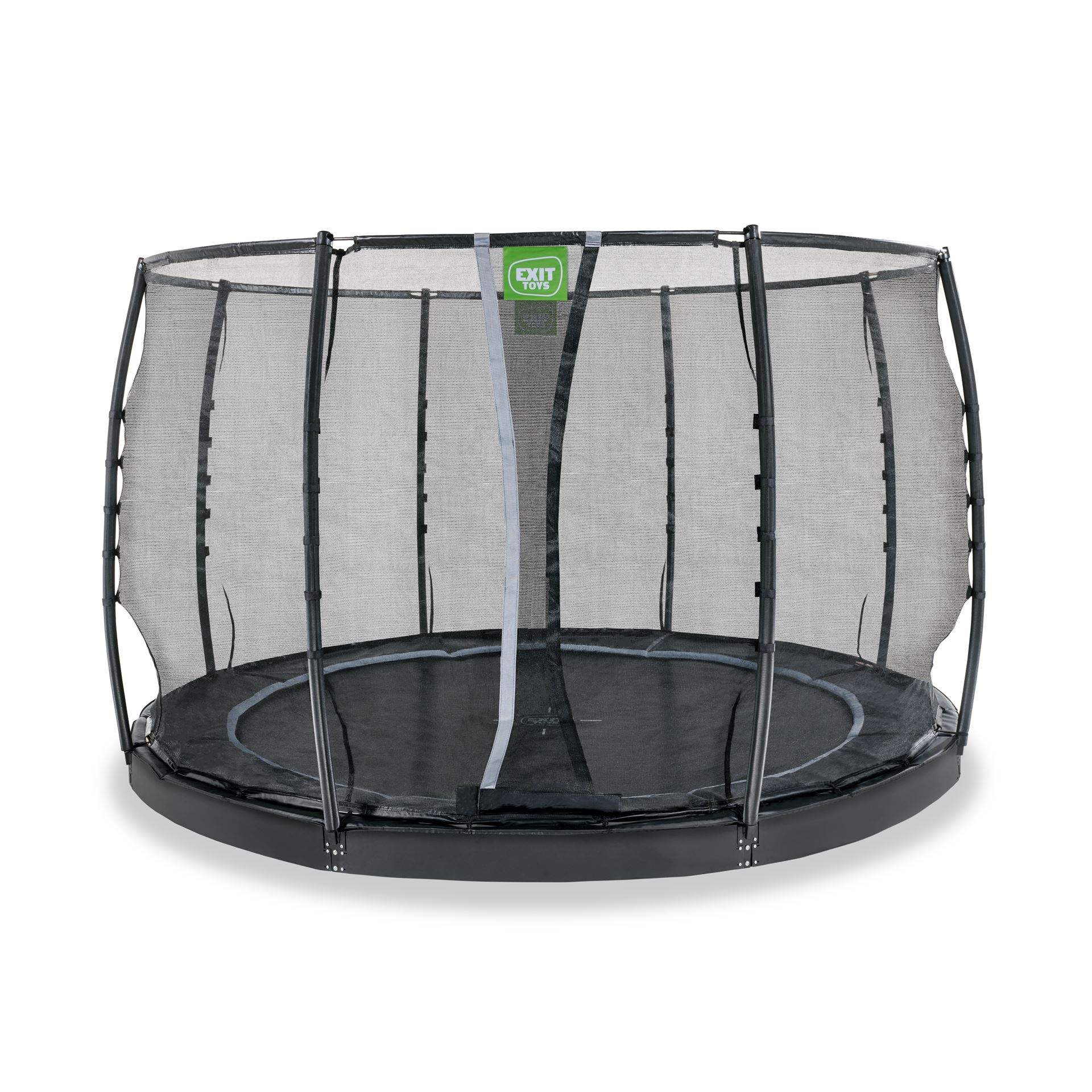 EXIT-Dynamic-groundlevel-trampoline-305cm-met-veiligheidsnet-zwart