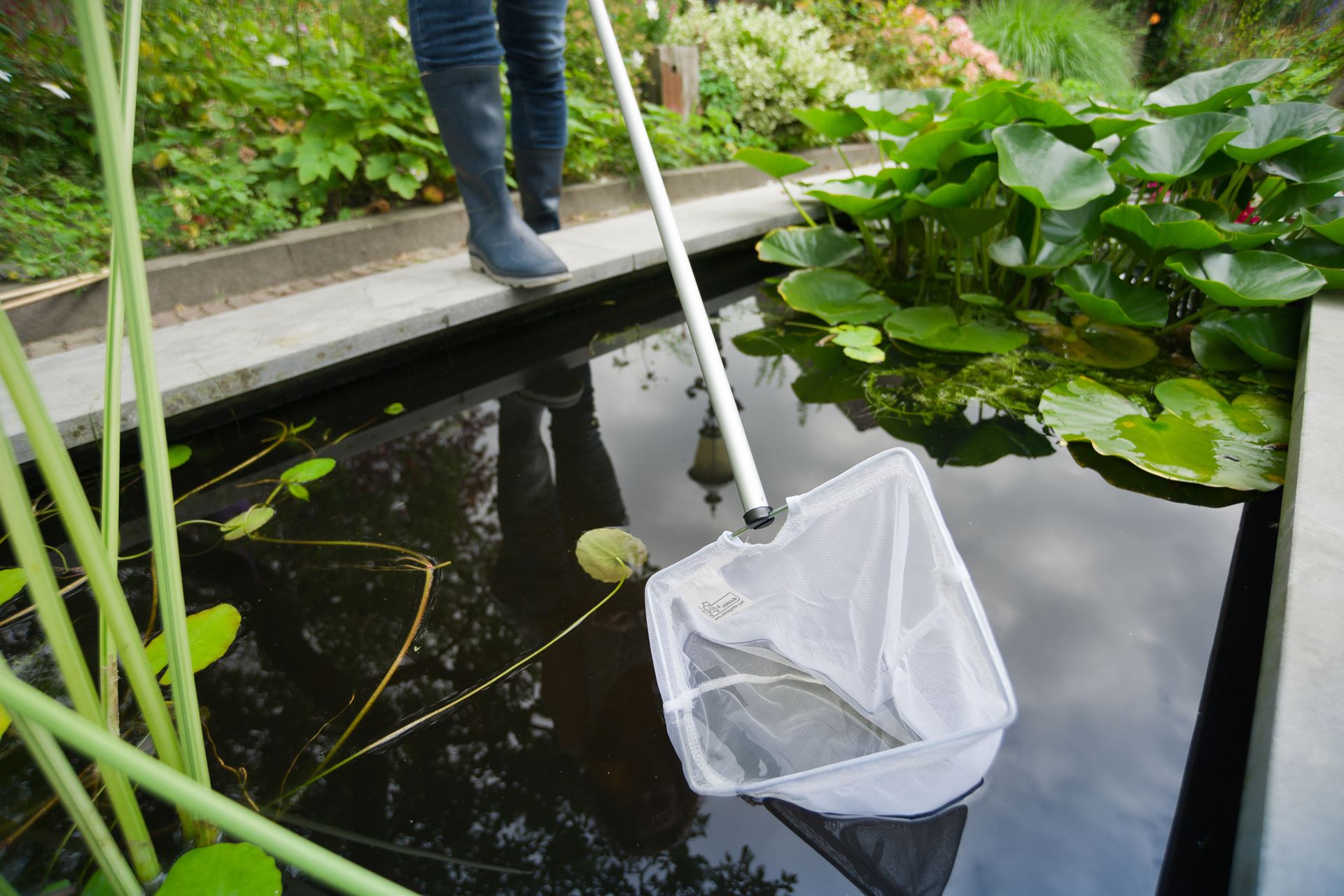 PondNets-schepnet-met-aluminium-steel-fijnmazig-wit-L100-cm