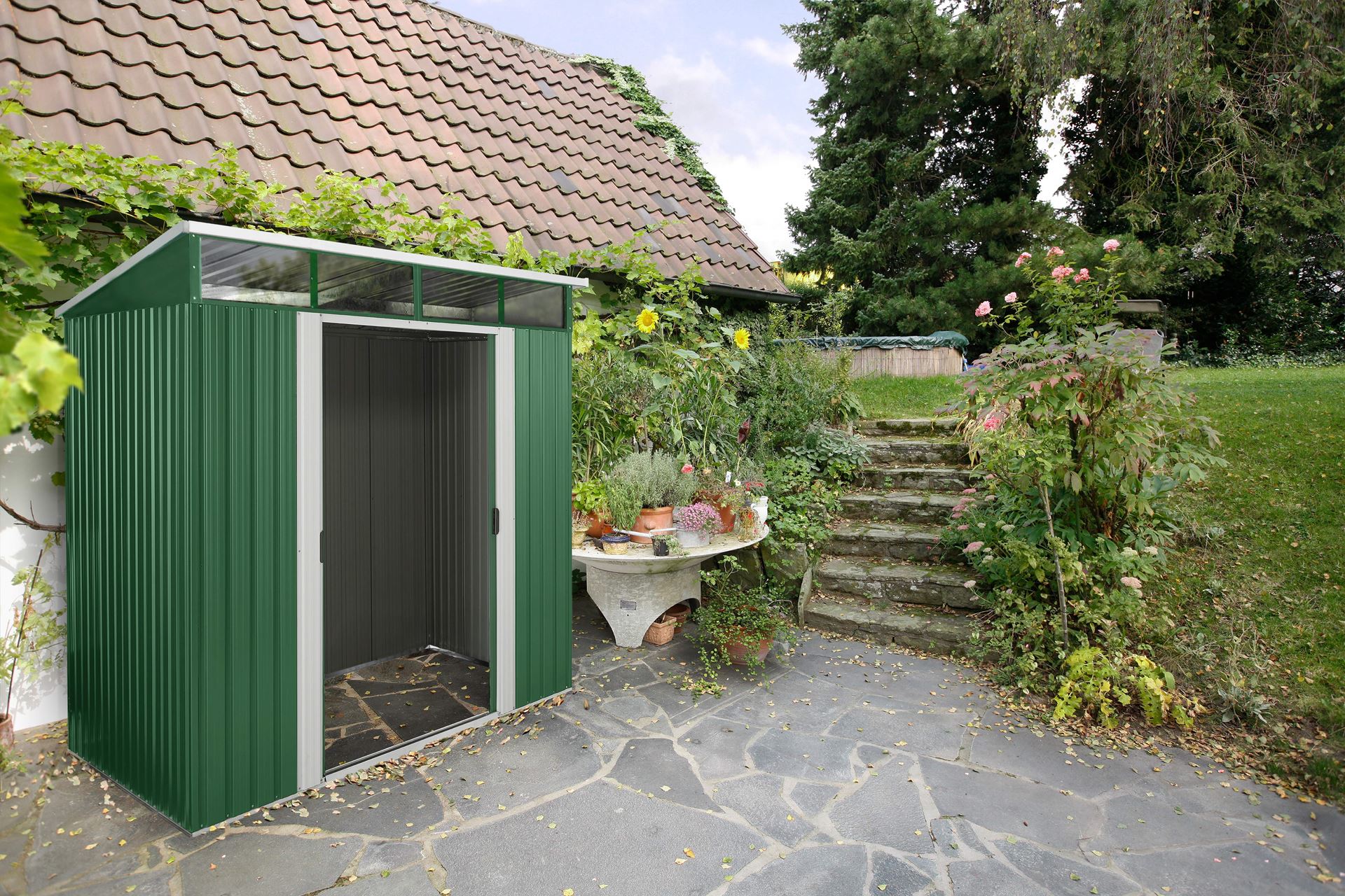Tuinberging-Lubeck-86-dennegroen-wei-Tuinberging-metaal-B181-x-L224-x-H203-cm