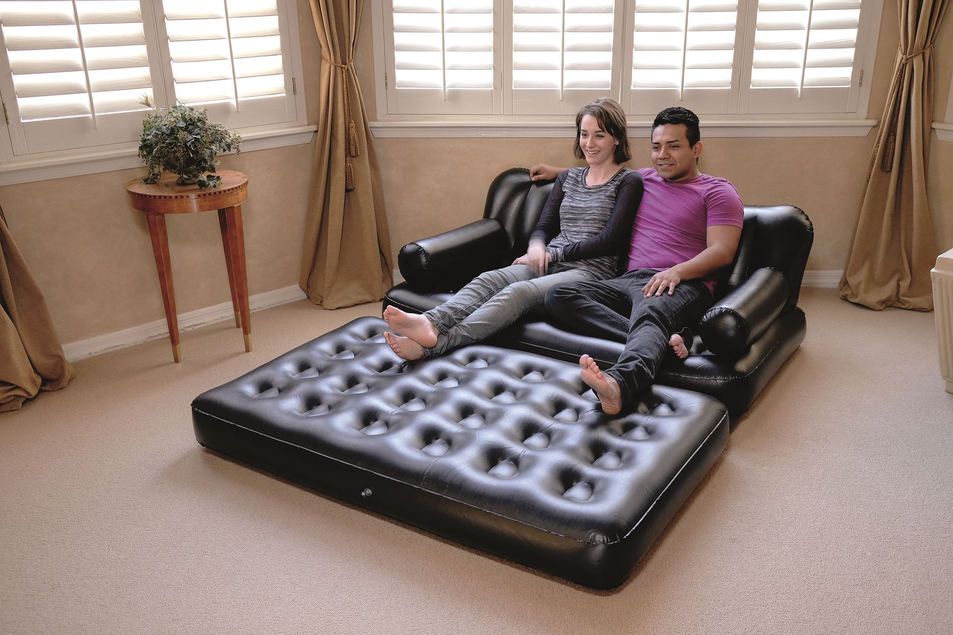 Bestway 5-in-1 inflatable sofa - 188x152x64 cm - Multi-purpose as a 2-person sofa bed - Up to 300KG Bestway-1-88m-x-1-52m-x-64cm-Multi-Max-5-in-1-Air-Couch