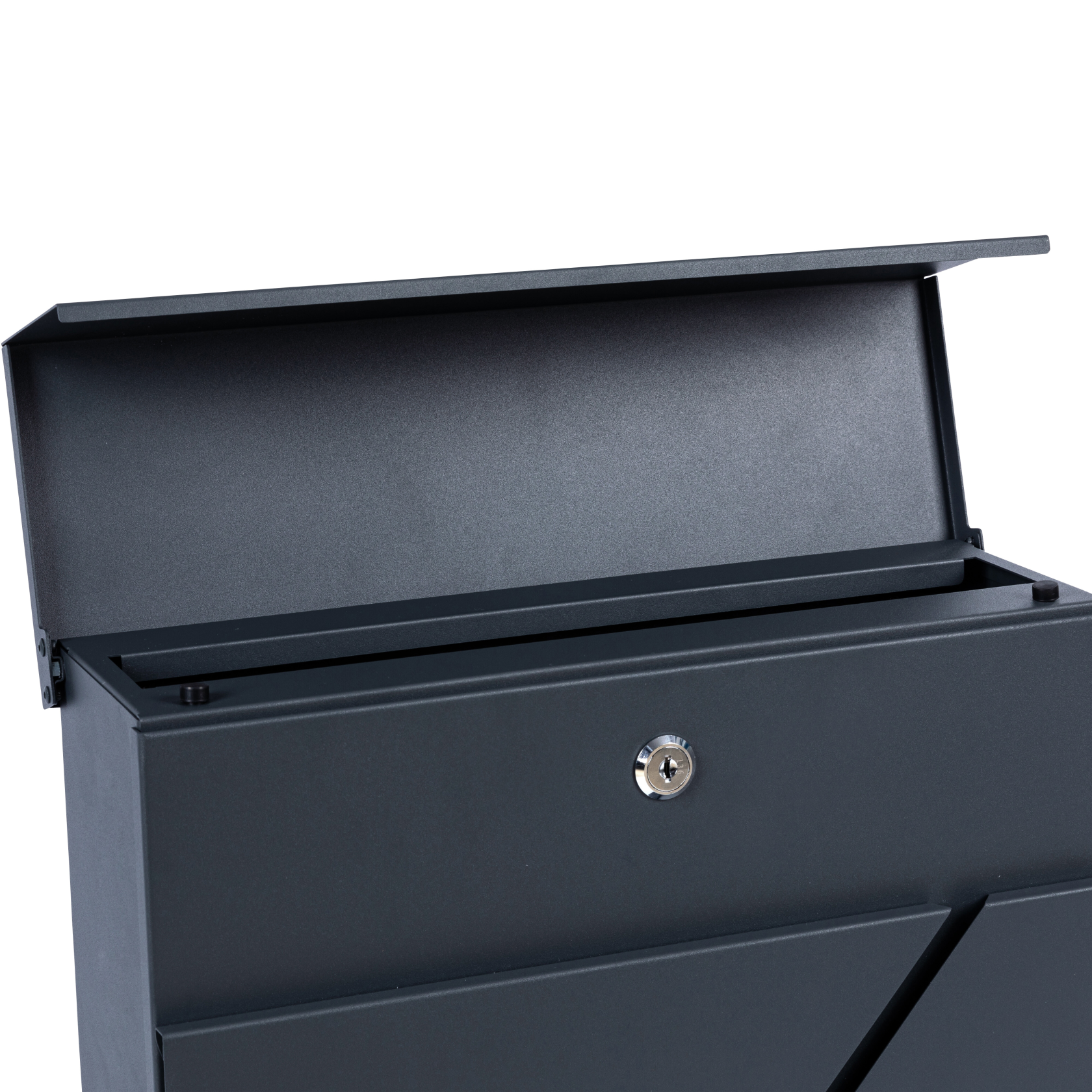 Practo Garden mailbox Bordeaux - matte black - with key lock