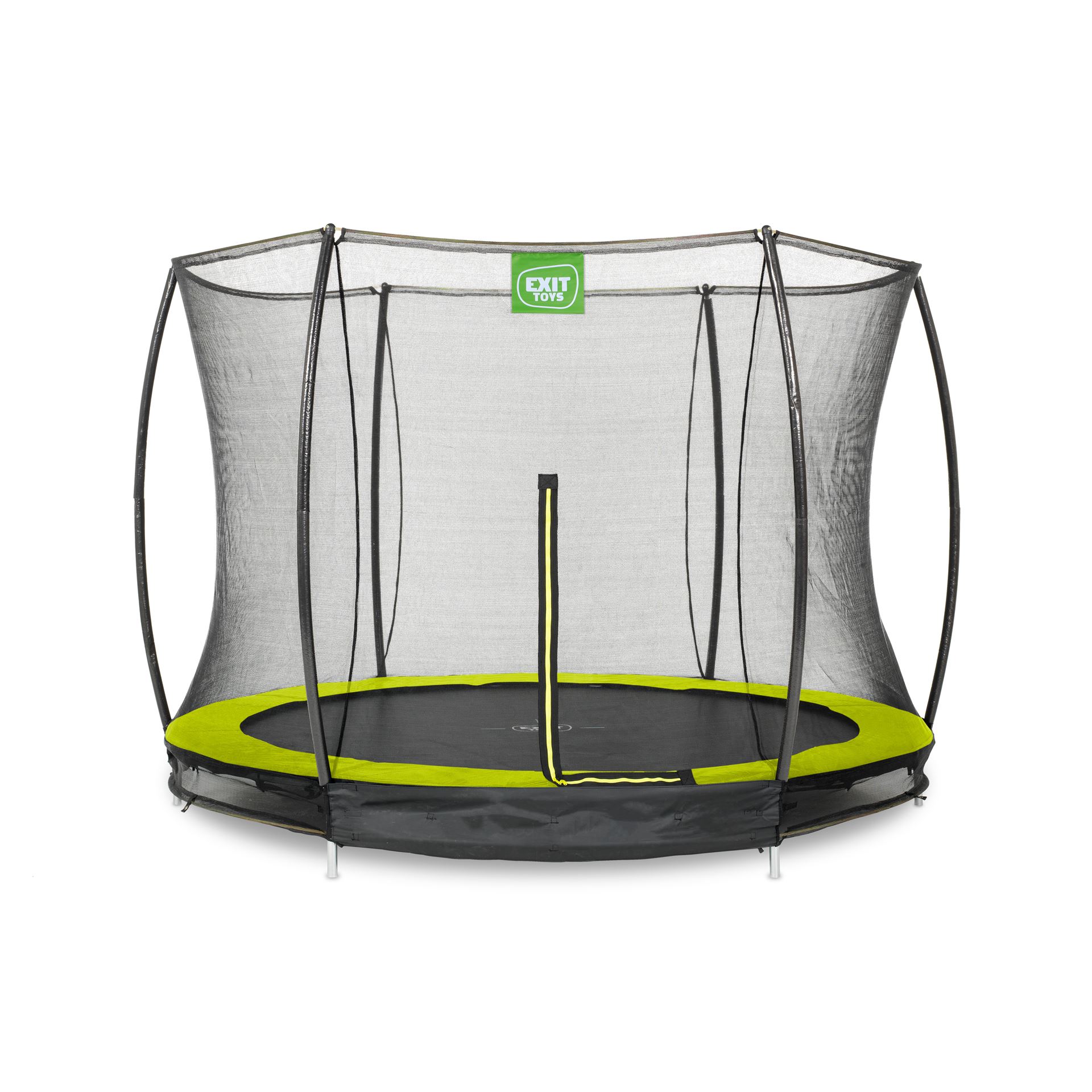 EXIT-Silhouette-inground-trampoline-244cm-met-veiligheidsnet-groen