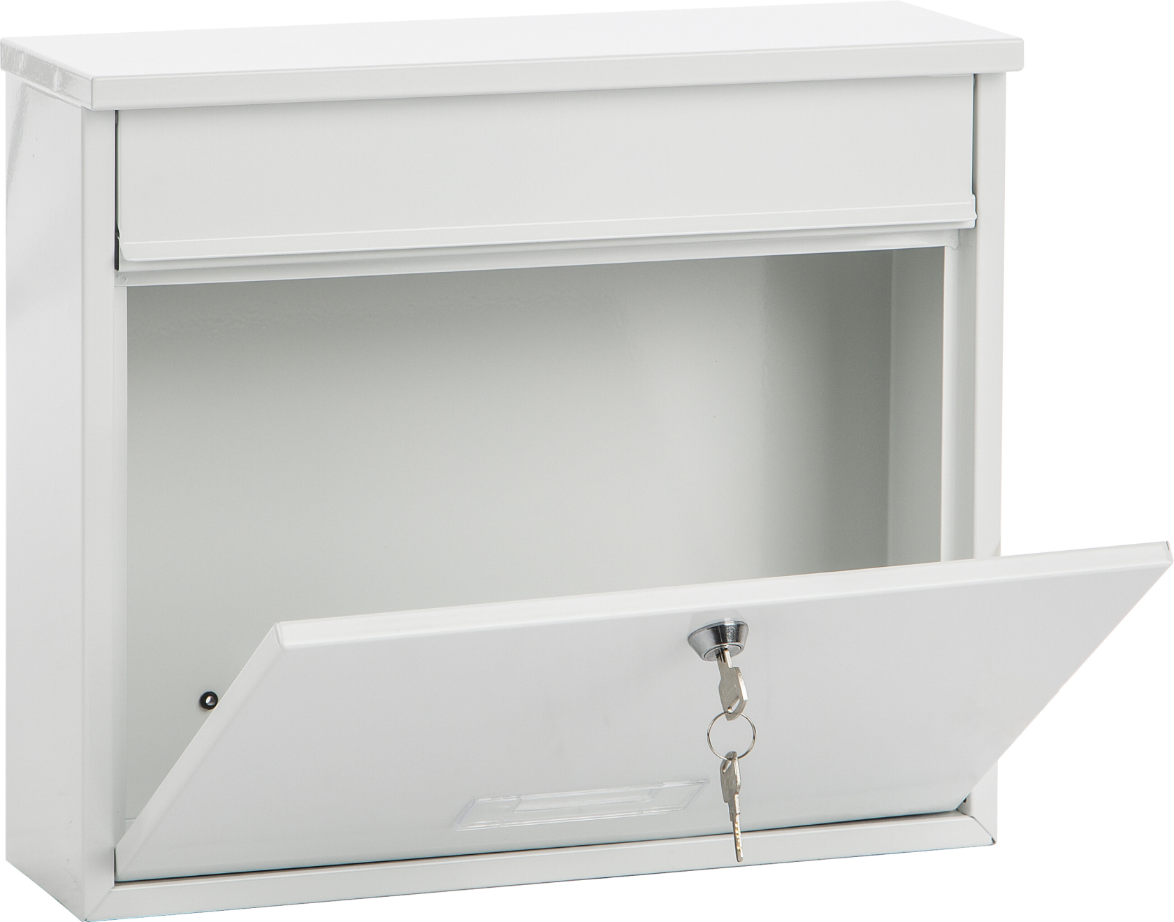 Practo Garden oxford wit wit - Brievenbus in gelakt staal - 10x36x31cm