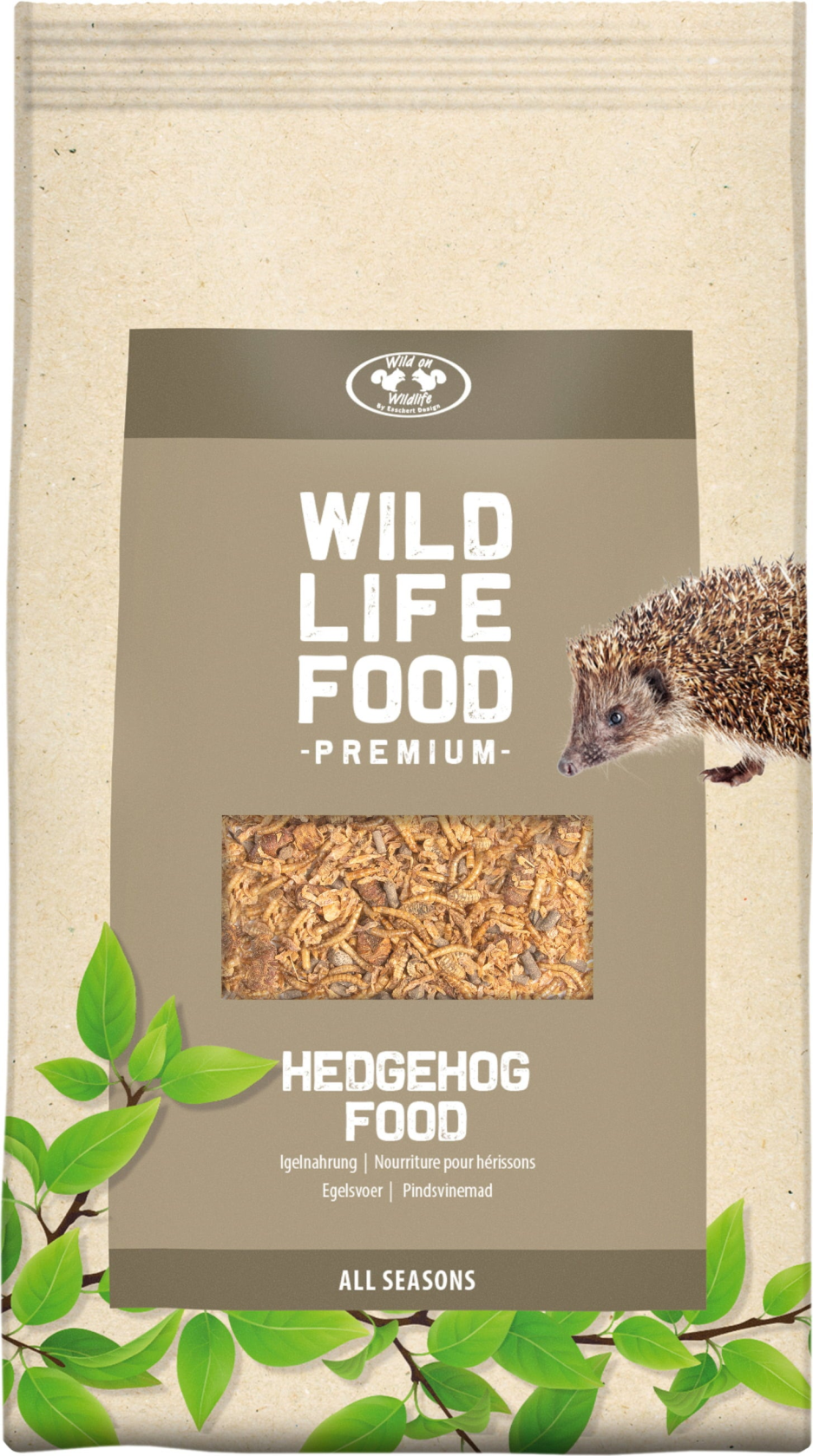 Esschert Design Wild Life Food Premium Hedgehog Food 750 gr - High in Protein & Energy - For Healthy Hedgehogs - Annual Nutrition