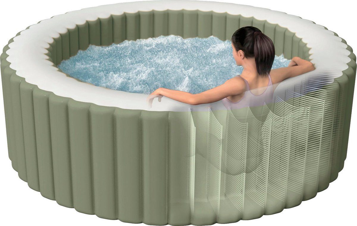 Intex Purespa bubble massage 120 jets Ø196X71cm (4 pers) - olive green