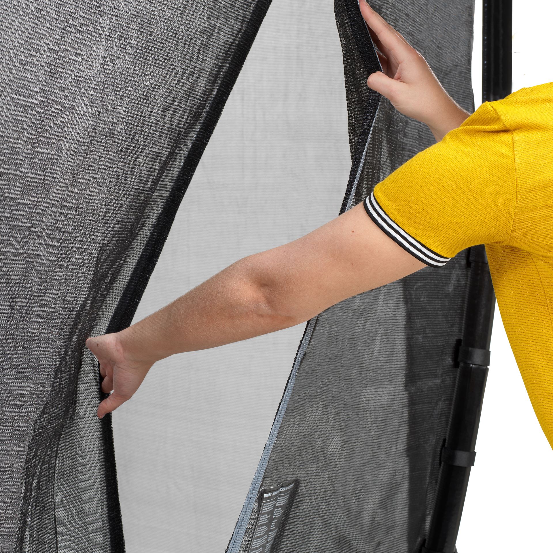 EXIT-Dynamic-groundlevel-trampoline-366cm-met-veiligheidsnet-zwart