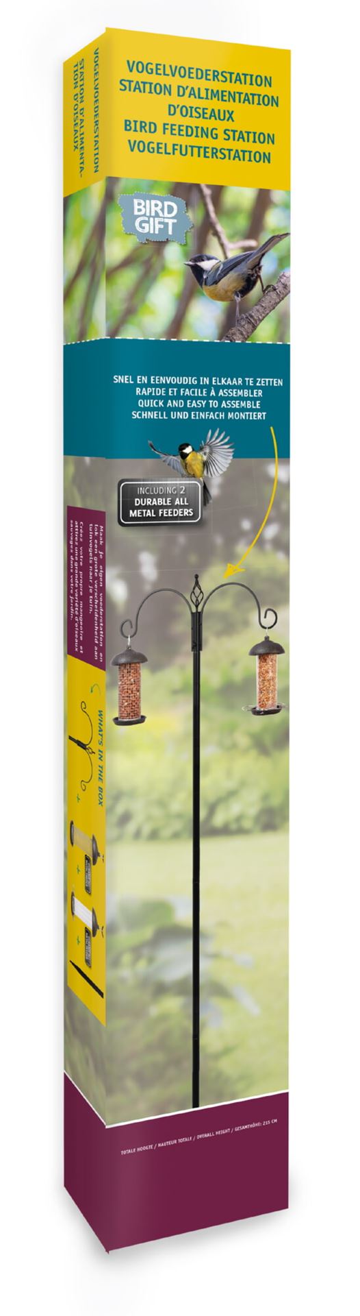 Bûten Gift - Station d'alimentation en acier noir comprenant 2 mangeoires - H 220 cm - noir