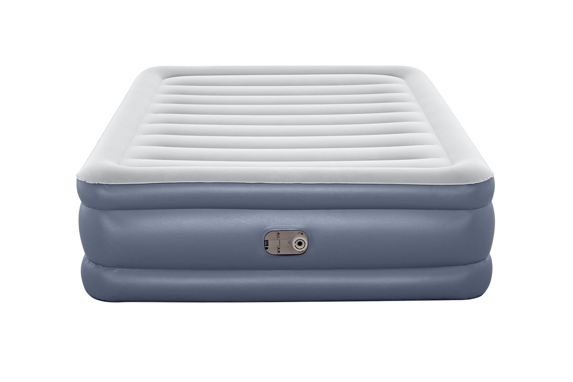 Bestway luchtbed 'Tritech Queen' - 203x152x51 cm - met zijkant, ingebouwde pomp - blauw/wit Bestway-2-03m-x-1-52m-x-51cm-Tritech-Air-Mattress-Queen-Built-in-AC-Pump