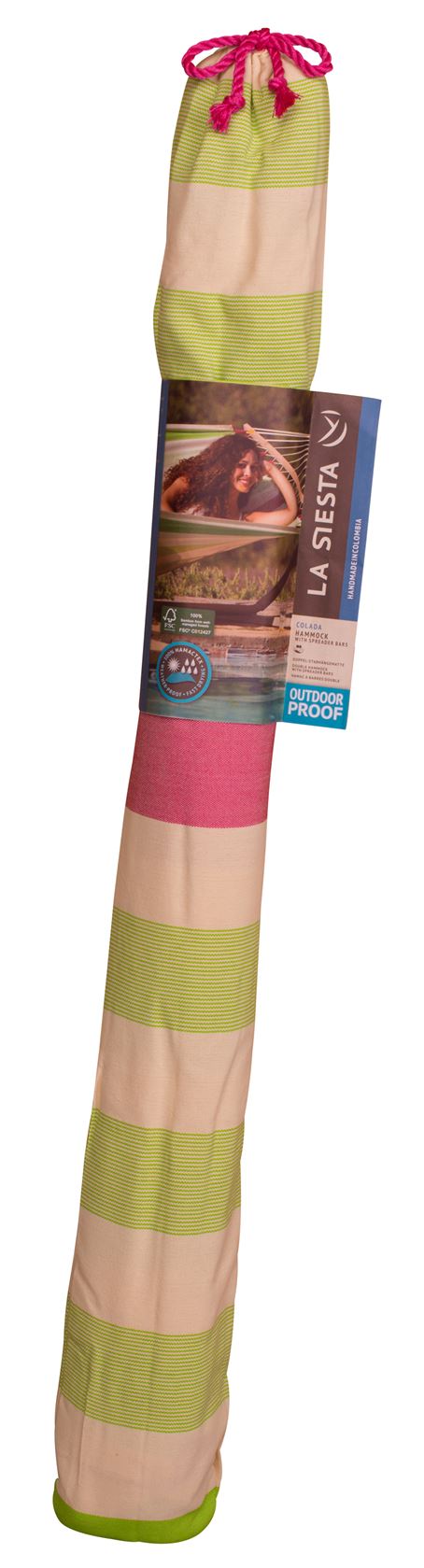 Tweepersoons-spreidstok-hangmat-Colada-kiwi-outdoor