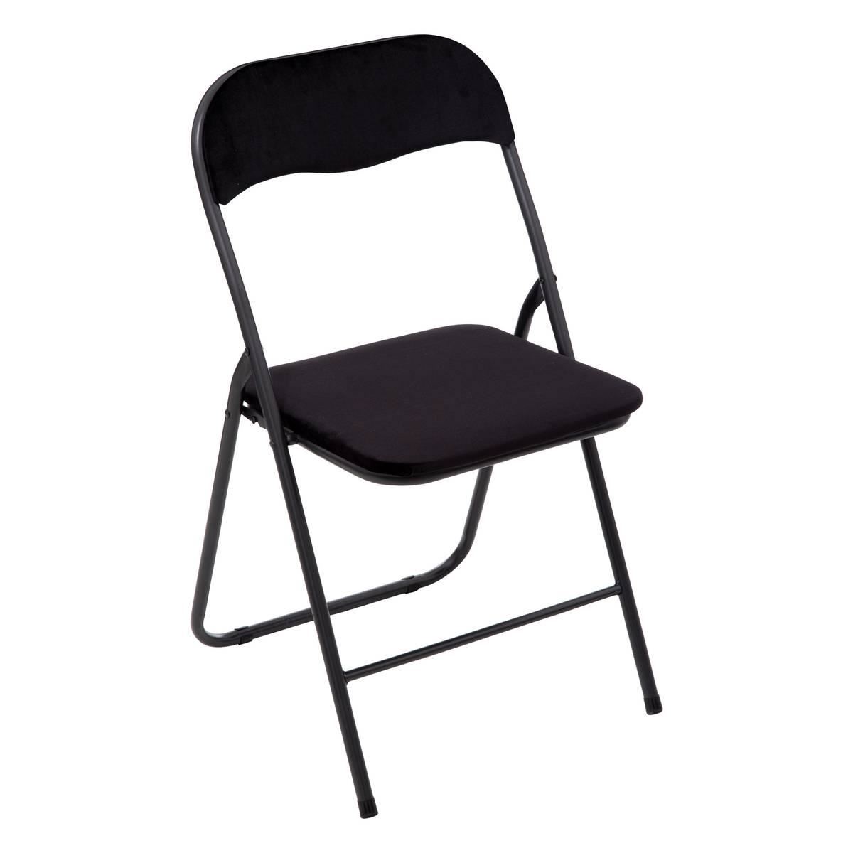 Klapstoel-44x45x79cm-fluweel-zwart