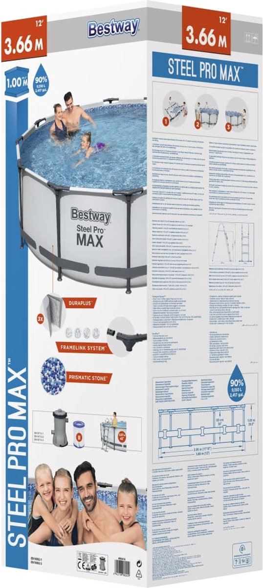 Steel-Pro-Fr-Pool-filtercart-3-66m-x-1-0m-Zwembad-Bestway-Steel-Pro-Max-ronde-366x100-cm