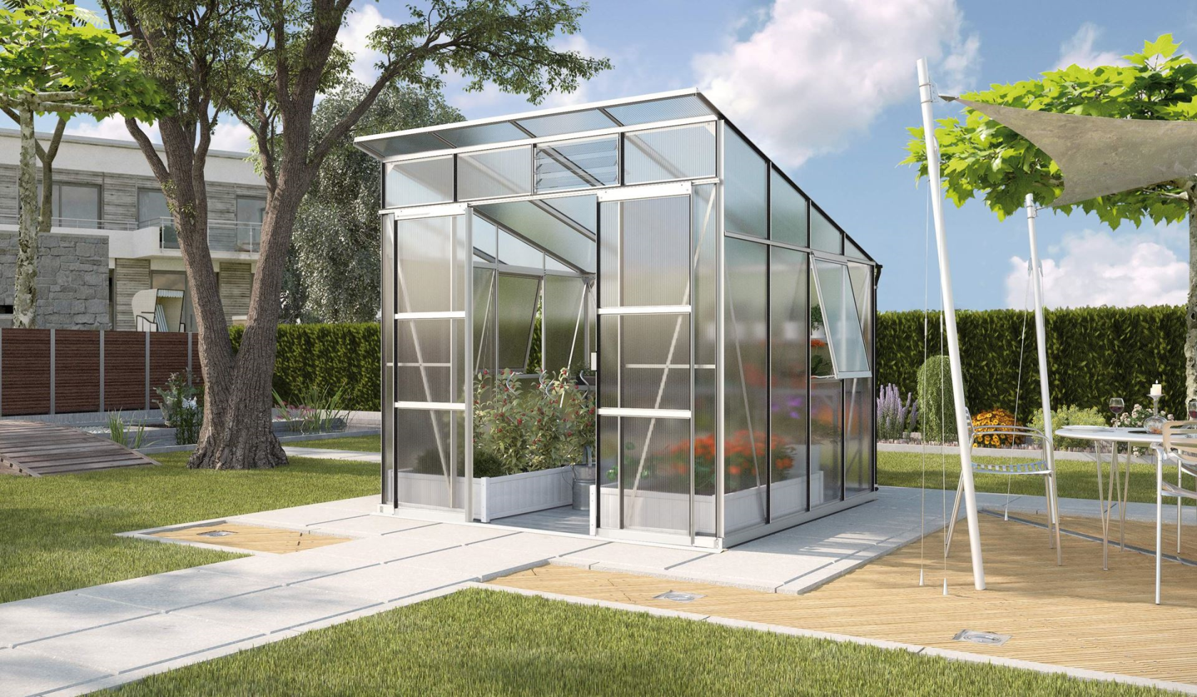 Vitavia Playa serre - 7,6m² - met 6 mm polycarbonaat - Aluminium