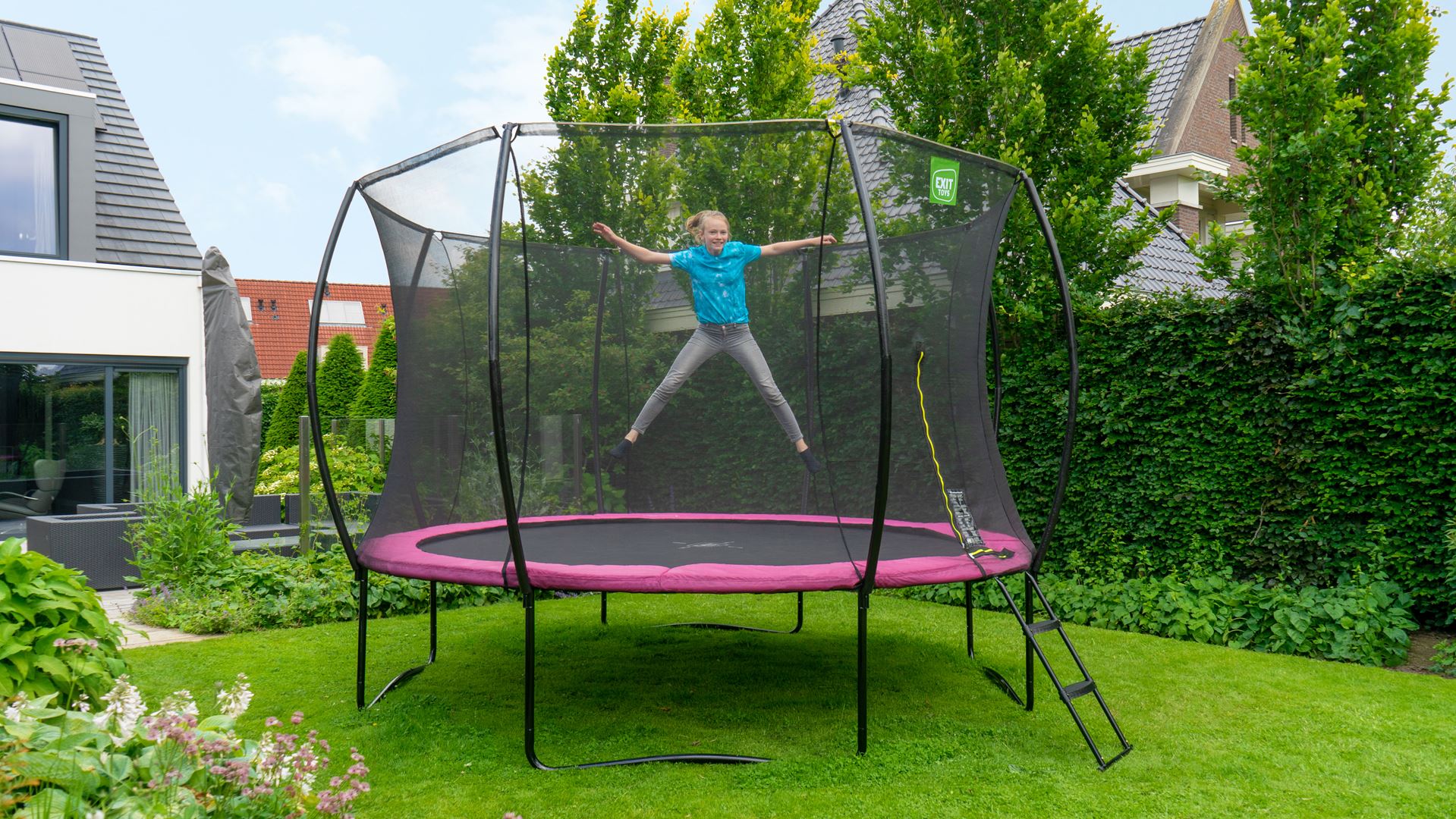 EXIT-Silhouette-trampoline-427cm-roze