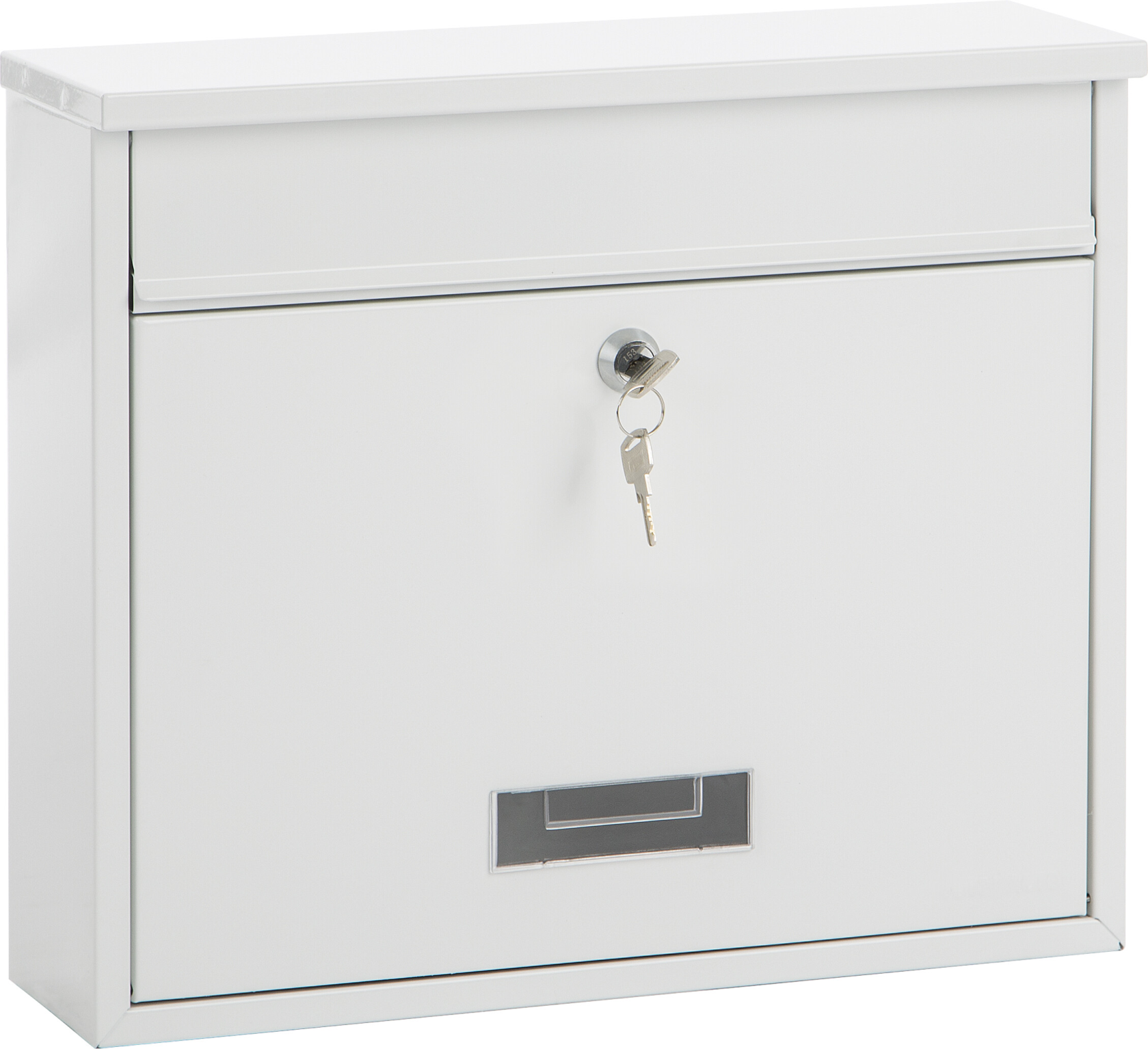 Practo Garden oxford wit wit - Brievenbus in gelakt staal - 10x36x31cm