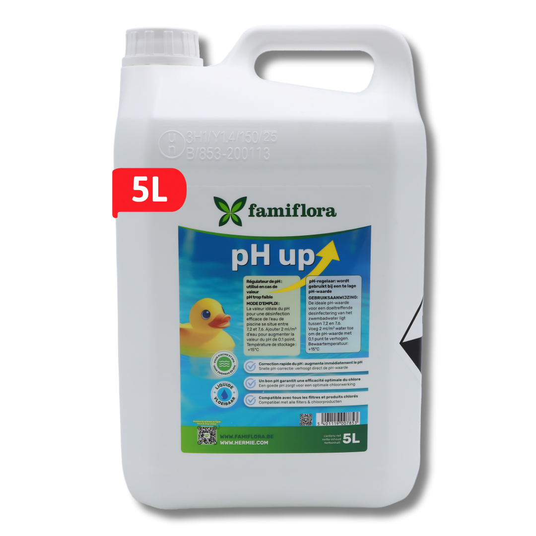 Famiflora pH up liquid 5L - raises the pH level of your pool or spa!