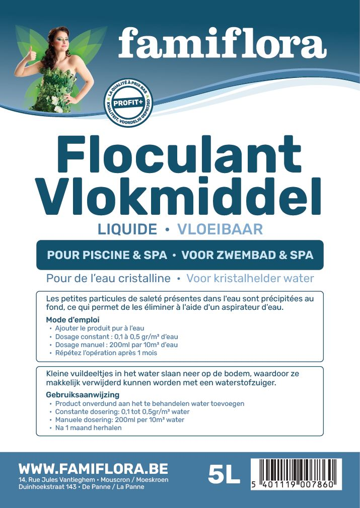 Famiflora Flocculant liquid 5L - liquid flocculant for crystal clear water!