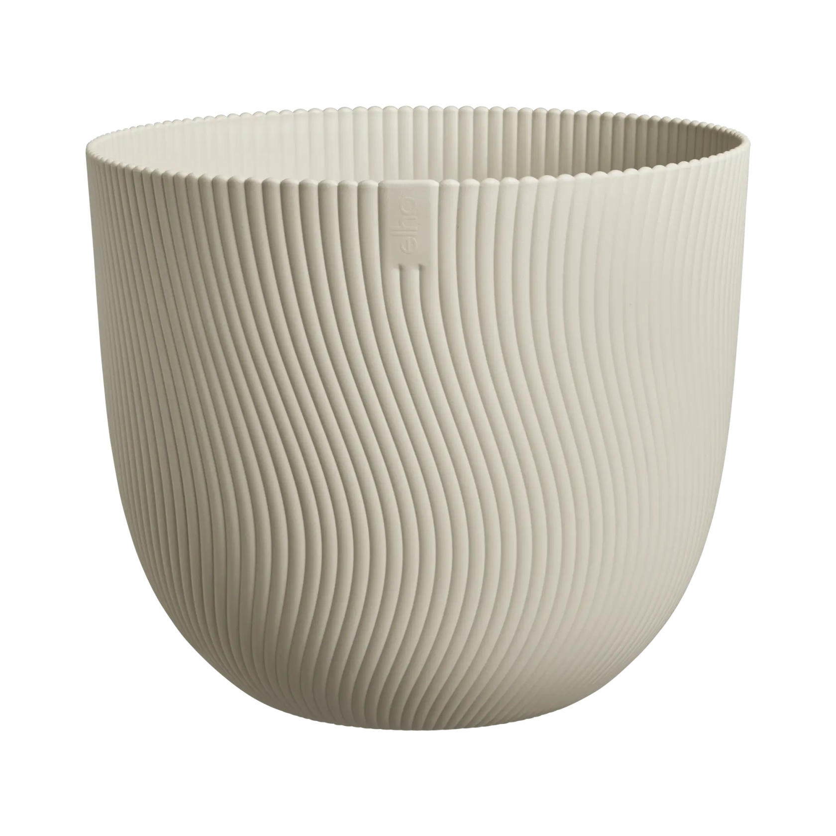 Elho Sereh Round 25 cm Flower Pot - Mushroom Beige - Organic Round Plant Pot