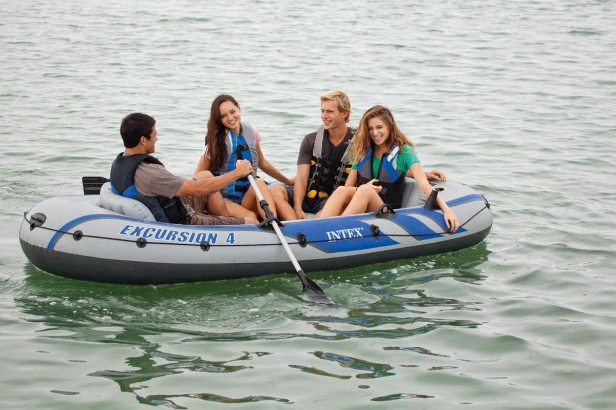 Intex inflatable boat 'Excursion 4' - 4 people - accessories included