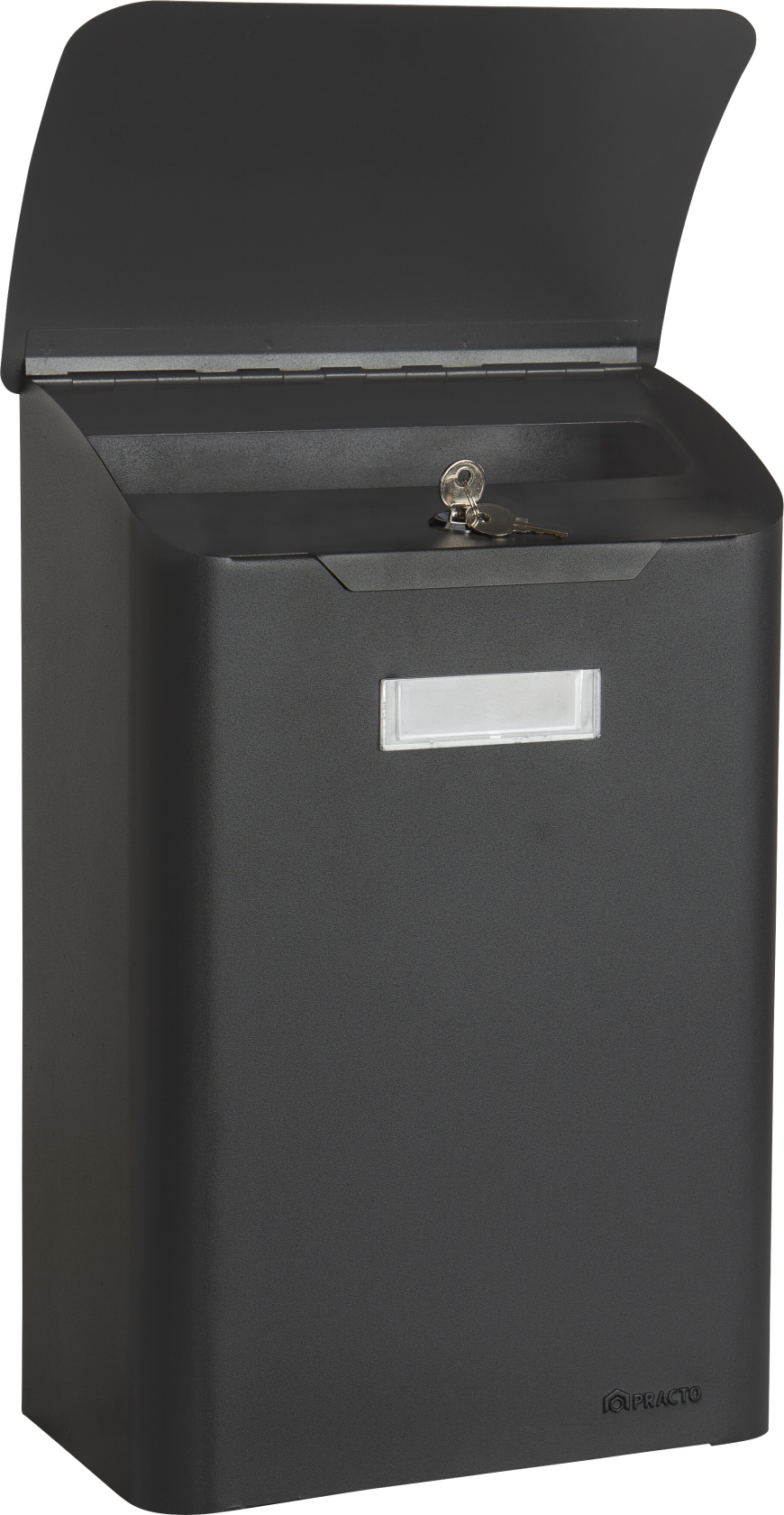 Practo Garden brievenbus Leeds zwart - in gelakt staal - 15x27x42cm - RAL 7020 MAT