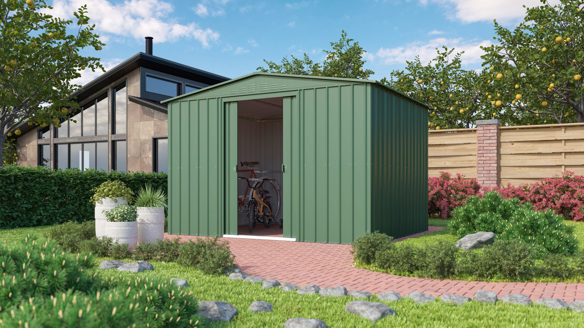 Tuinberging-Dream-1010-H178-jade-groen-Tuinberging-metaal-B295-x-L299-x-H202-cm