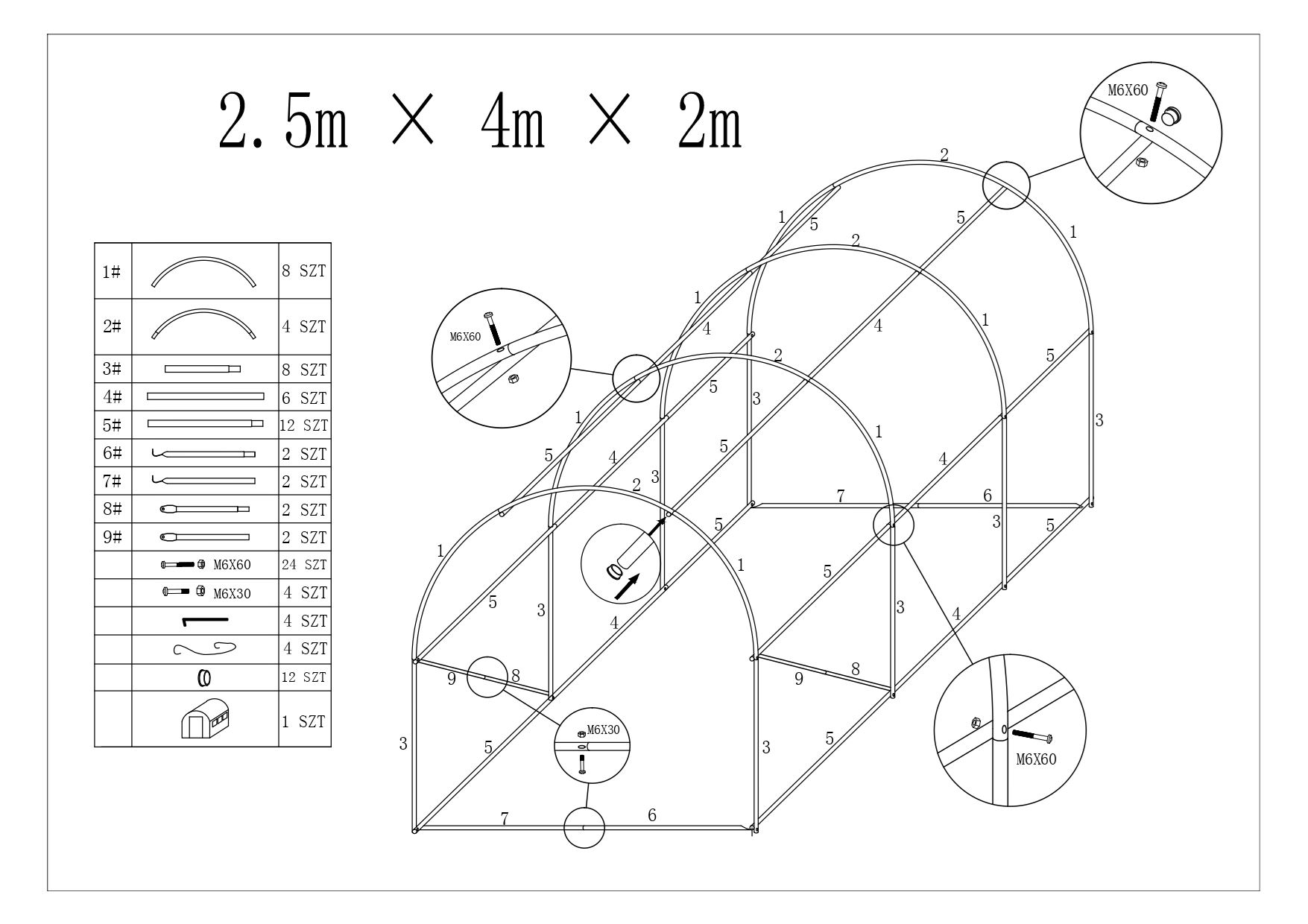 Premium-Garden-Tunnel-10m2-3-secties-2-5x4x2m-